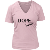 (Dope Soul) Womens V-Neck T-shirt