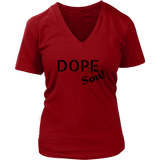(Dope Soul) Womens V-Neck T-shirt