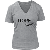 (Dope Soul) Womens V-Neck T-shirt