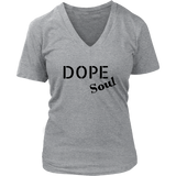 (Dope Soul) Womens V-Neck T-shirt