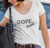 (Dope Soul) Womens V-Neck T-shirt